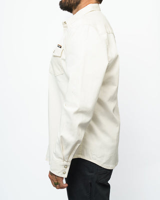 Natural cream heavyweight pearl snap twill shirt – Artisan Grove