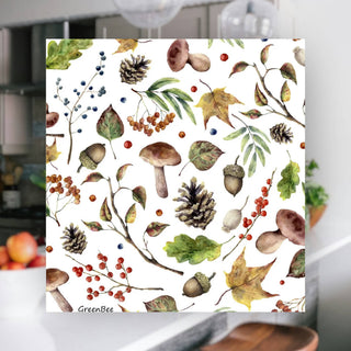 Forest Floor reusable Swedish dishcloth displayed in a bright nature-inspired kitchen