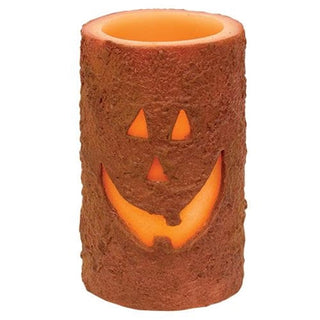 Jack O Lantern Timer Pillar Candle 5" Fall Decor