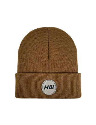 Cuffed Wide Ribbed, Classic Beanie, Camel Brown