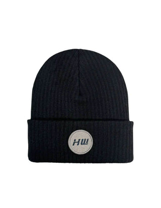 Cuffed Wide Ribbed, Classic Beanie, Black