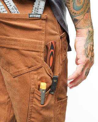 Tobacco brown double knee stretch canvas outdoor pants – Artisan Grove
