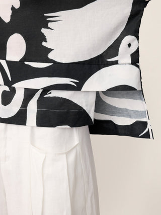 Linen Layered Asymmetric Top NOREEN