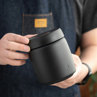 Black Coffee Bean Storage Canister