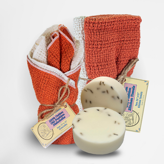 Cotton Dishcloth & Kitchen Towel Starter Kit with Dish Soap