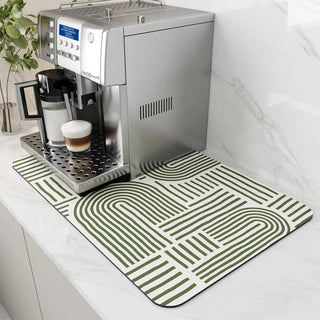 Coffee Machine Mat Rubber Backing Water-Absorbent Dish Drying Pad Kitchen Worktop Drainage Mat Home Decor