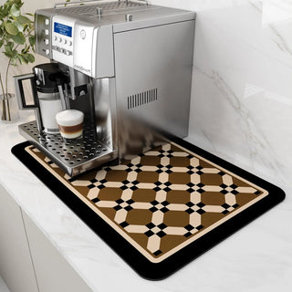 Coffee Machine Mat Rubber Backing Water-Absorbent Dish Drying Pad Kitchen Worktop Drainage Mat Home Decor