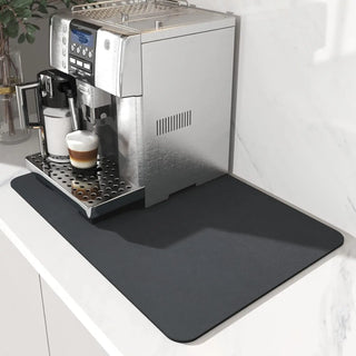 Coffee Machine Mat Rubber Backing Water-Absorbent Dish Drying Pad Kitchen Worktop Drainage Mat Home Decor