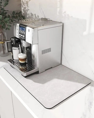 Coffee Machine Mat Rubber Backing Water-Absorbent Dish Drying Pad Kitchen Worktop Drainage Mat Home Decor