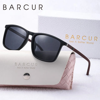Black sunglasses with BARCUR branding on a white background