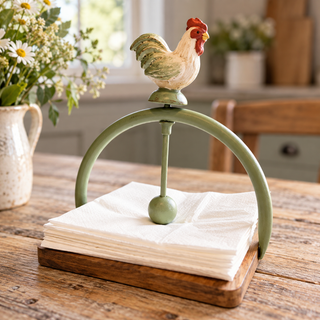 Iron Rooster Napkin Holder