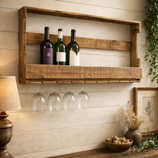 Wooden Wall-Mounted Wine Rack
