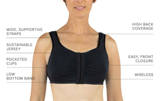 Maia Front Close Bra, Black