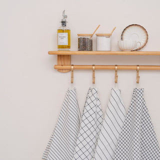 Black and white cotton kitchen towels