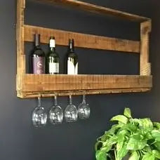 Wooden Wall-Mounted Wine Rack