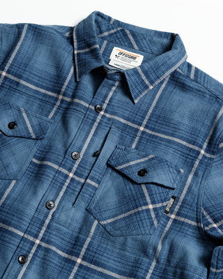 Pale blue plaid cotton flannel shirt with 5 pockets – Artisan Grove fall layering