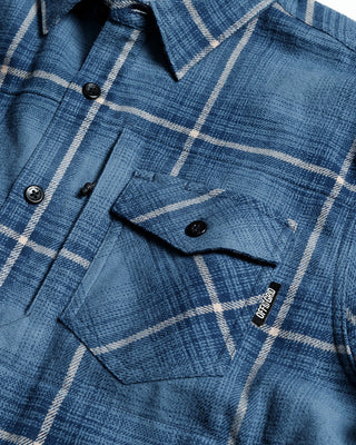 Pale blue plaid cotton flannel shirt with 5 pockets – Artisan Grove fall layering
