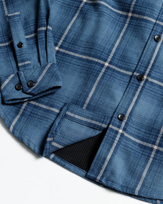Pale blue plaid cotton flannel shirt with 5 pockets – Artisan Grove fall layering