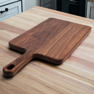 Walnut Paddle Cutting Board with Handle – Handmade in the USA
