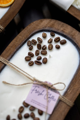 Coffee Lover Gift - Handcrafted Coffee Scented Candle with Real Beans - Farmhouse Decor