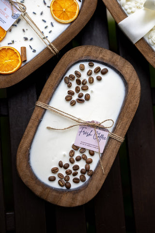 Coffee Lover Gift - Handcrafted Coffee Scented Candle with Real Beans - Farmhouse Decor