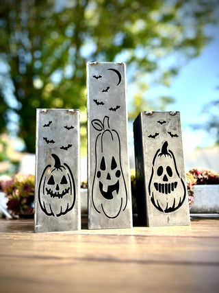 Jack-O-Lantern Solar Tube Lights - Steel