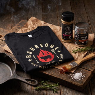 Pitmaster Gift Set with Eat Well Grill Slow BBQ tee, Cattle Drive and Whole Hog rubs