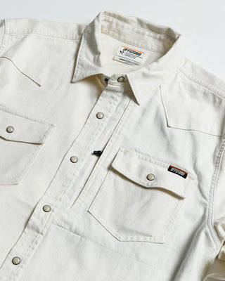 Natural cream heavyweight pearl snap twill shirt – Artisan Grove