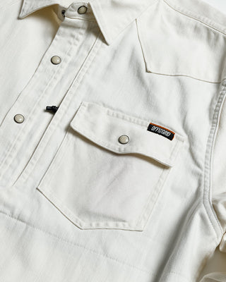 Natural cream heavyweight pearl snap twill shirt – Artisan Grove