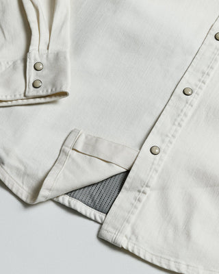 Natural cream heavyweight pearl snap twill shirt – Artisan Grove