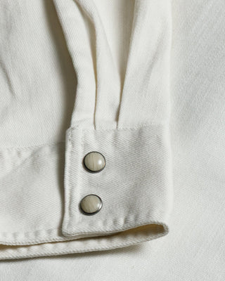 Natural cream heavyweight pearl snap twill shirt – Artisan Grove
