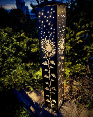 XL Square Sunflower Solar Pillar | Multiple Sizes